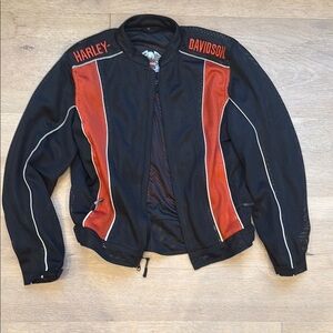 Harley-Davidson Black and Orange Performance Jacket with Reinforced Sleeves